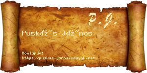 Puskás János névjegykártya
